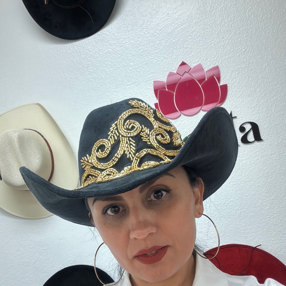 Stetson Black and Gold Embroidered Cowboy Hat - Picture 8 of 8
